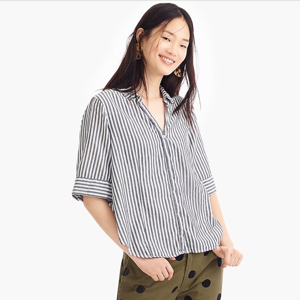J. Crew Short Sleeve Button-up Shirt in Stripe